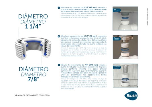 Sifão Universal com Copo Metalizado para Pias e Tanques - 31701 BLUKIT