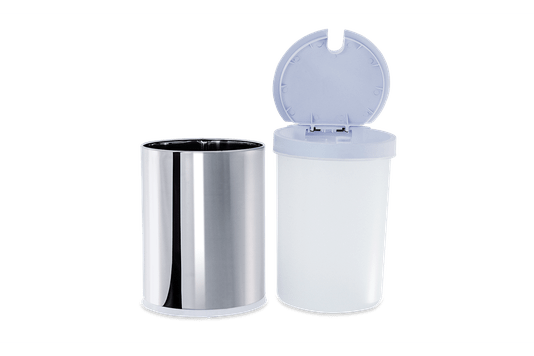 Lixeira Press Inox com Tampa 4 Litros - Decorline Lixeiras Ø 17 x 25 cm -  3050/202 BRINOX