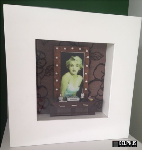 Quadro MARILYN (30x30x7)cm Com Moldura Branca