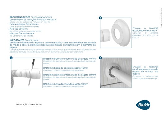 Sifão Universal com Copo Metalizado para Pias e Tanques - 31701 BLUKIT