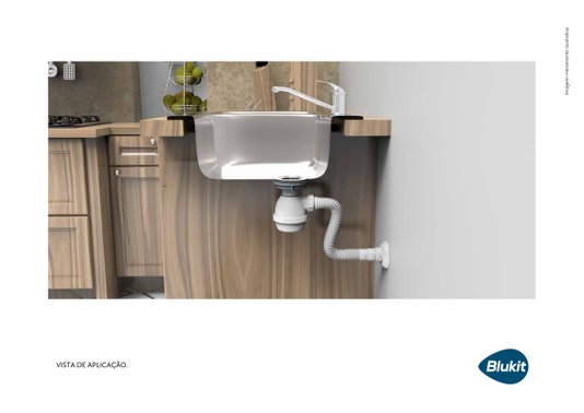 Sifão Universal com Copo 31301 Branco Blukit