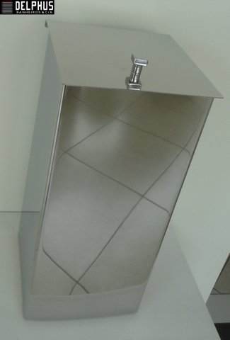 Lixeira Inox 13x13x29 Tampa Articulável 2562