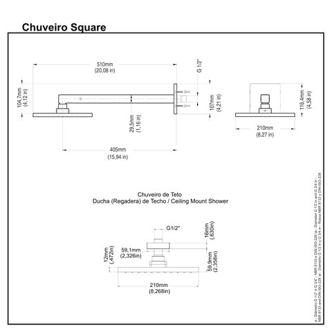 Chuveiro Docol de Parede Square 488506