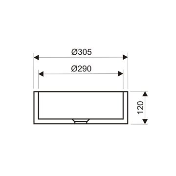 Cuba de Apoio Redonda 30,5X12,0 Ardenne (016) - Resimetal