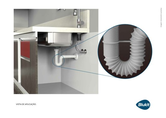 Sifão Para Lavatorio PVC Branco - 30101 BLUKIT