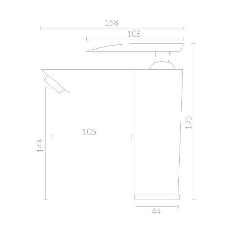 Misturador Monocomando para Lavatorio bAIXO ENERGY Cromado RUBINETTOS