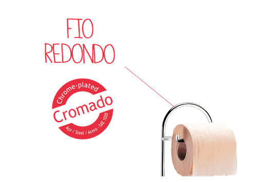 Papeleira de Chão com Suporte Bel Giorno 1778/100 Brinox