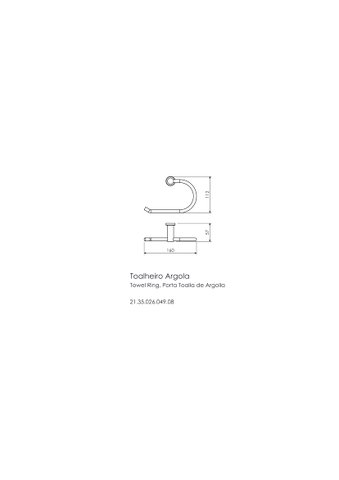 Toalheiro Argola Cromado Solution Crismoe
