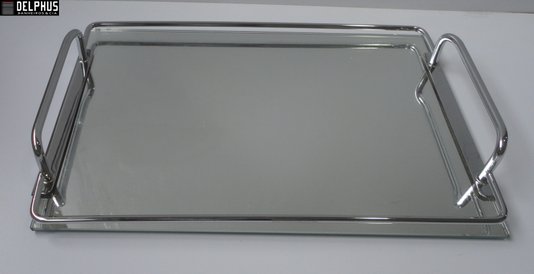Bandeja em Inox Cromado e Base Espelhada 20x30