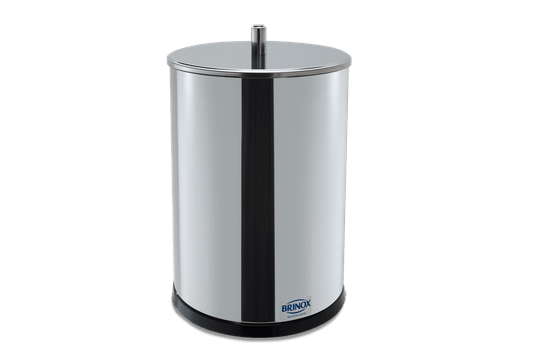 Lixeira Redonda Inox com Tampa - 7,8 Litros - Decorline Lixeiras Ø 18,5 x 32 cm 3030/203 BRINOX