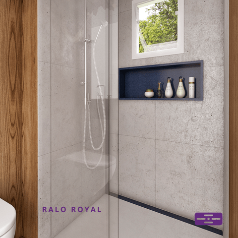 Ralo linear Royal 15332 - 100cm com tampa oculta e base polipropileno, saida central
