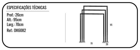 Toalheiro de Piso/Chão DK 6082 ARCH Triplo Inox DOKA
