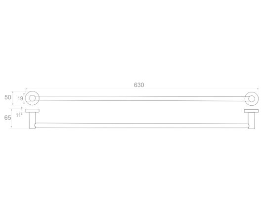 Toalheiro de Parede 60cm 666 cromado Napoli - KROMMA