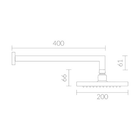 Chuveiro de Parede 20x20 Spa Quadro Preto Fosco - 94180 Rubinettos