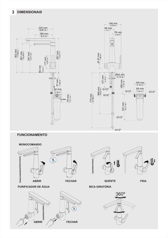 Misturador Monocomando Docol para Cozinha com Purificador de Água DOCOLVITALIS