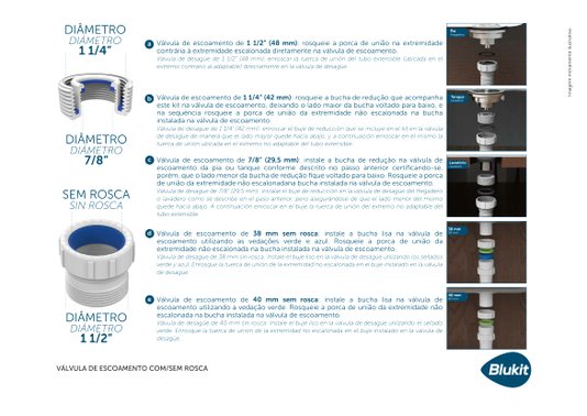 Sifão Duplo para Instalação de Triturador branco - 30204 BLUKIT