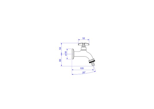 Torneira para JARDIM E TANQUE com adaptador de MANGUEIRA 1153.C34 MAX cromada DECA