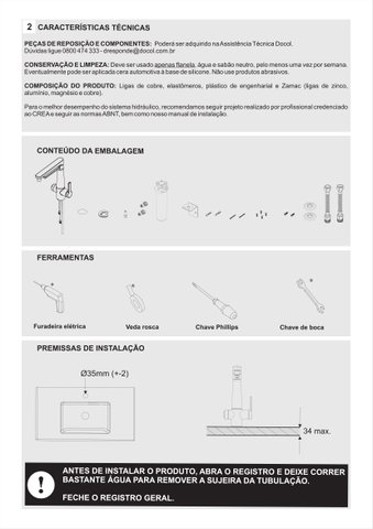 Misturador Monocomando Docol para Cozinha com Purificador de Água DOCOLVITALIS