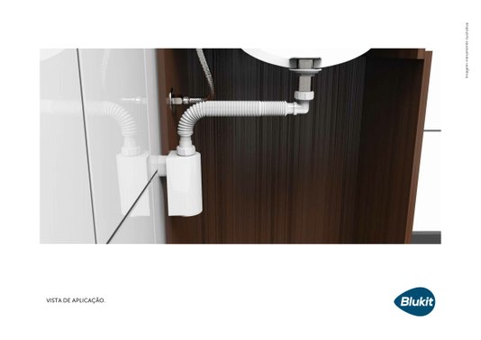 Sifão Universal de Parede com Copo 31703 Cromado Blukit