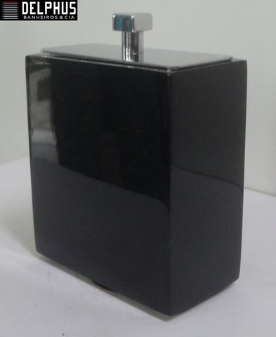 Porta fio dental de bancada/mesa - 62182 poliester preto