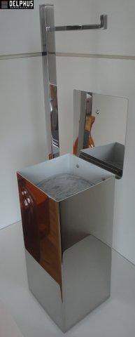 Papeleira de Chão com Lixeira Articulável Cromada
