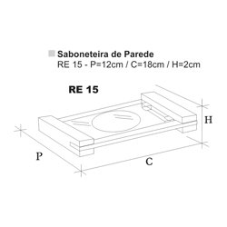 Saboneteira de parede para banheiro REFLEXO cromado RE65 CONY