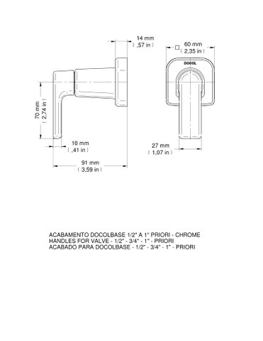 Acabamento Registro Priori  Docolbase 1/2", 3/4" E 1" 551406 DOCOL