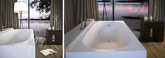 Banheira LIBERO com Painel de Imersão com Ladrão, Ralo e Sifão Branco SABBIA