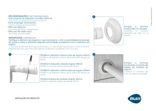 Sifão Universal para Lavatorio Metalizado com Copo - 031702 BLUKIT