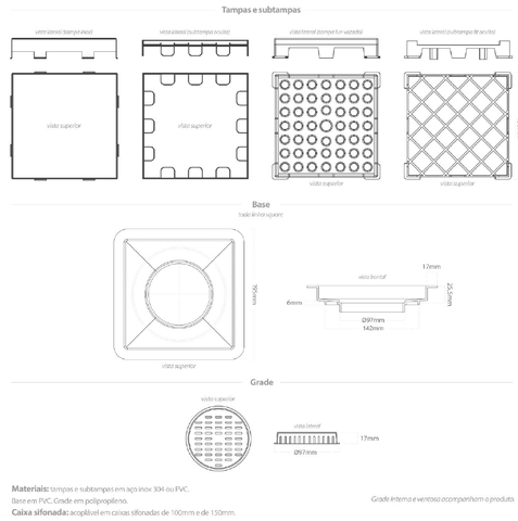 Ralo SQUARE FIT oculto/ 15X15 RALO LINEAR