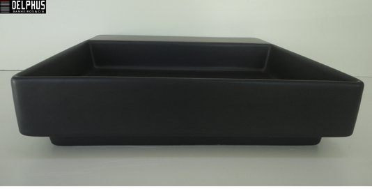 Cuba Deca L.129.94 de Sobrepor Quadrada com Mesa 40cm Ebano Fosco