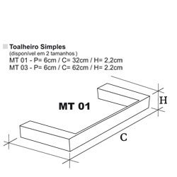 Toalheiro de Parede 30cm Cromado Metric MT 001 CONY