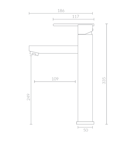 Monocomando para Lavatório 1506 Alto Quadro Line Rubinettos