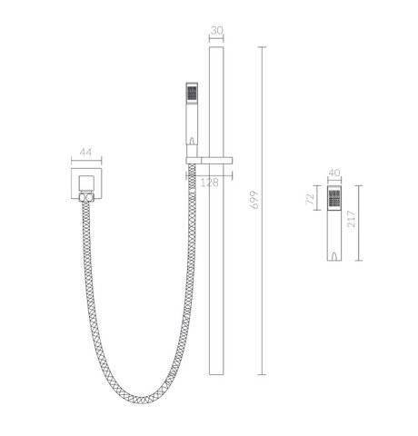 Barra Deslizante com Ducha Para Box e Banheira Cromada -1510Q RUBINETTOS