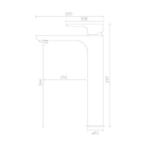 Misturador Monocomando para Lavatorio Alto CLEAN Branco com Cromado RUBINETTOS