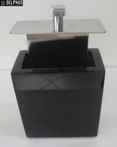 Porta fio dental de bancada/mesa - 62182 poliester preto