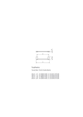 Toalheiro 30cm Cromado Omega Crismoe