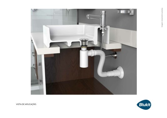 Sifão Universal para Lavatorio Metalizado com Copo - 031702 BLUKIT