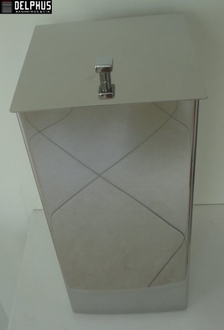 Lixeira Inox 13x13x29 Tampa Articulável 2562