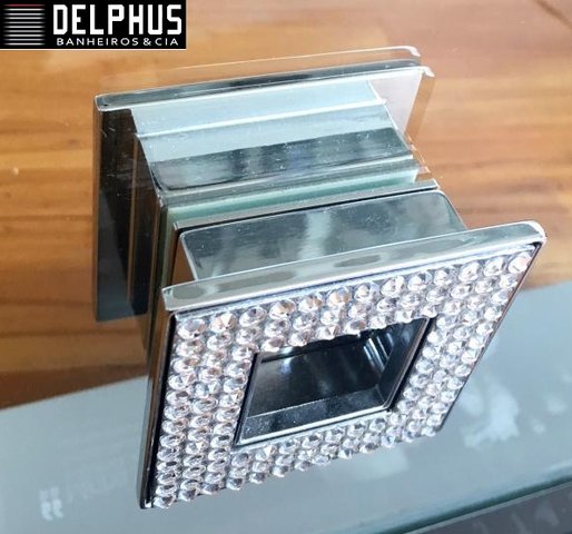 Puxador Porta Vidro com Cristais Swarovski Square Diamond Zen