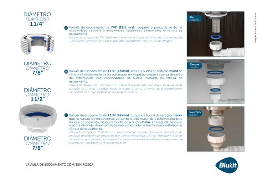 Sifão Universal de Parede com Copo 31703 Cromado Blukit