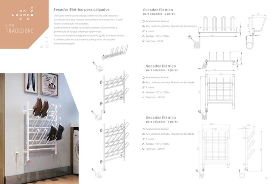 Secador termico para dois pares de calçados 50W - 220V branco Seccare