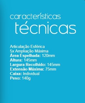 Espelho parede Plug branco 10103 Crys Bel