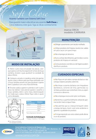 Assento Carrara/Duna/LK/Nuova Soft Close Branco Censi