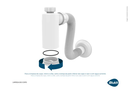 Sifão Universal para Lavatorio Metalizado com Copo - 031702 BLUKIT