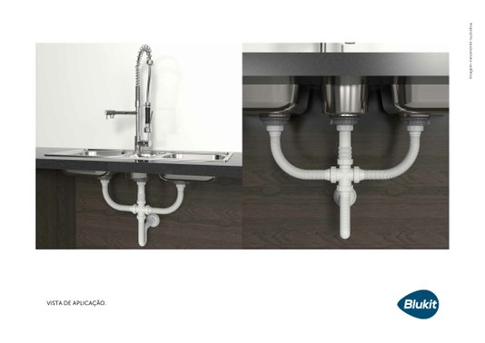 Sifão Triplo para Cuba de Cozinha - 30406 BLUKIT
