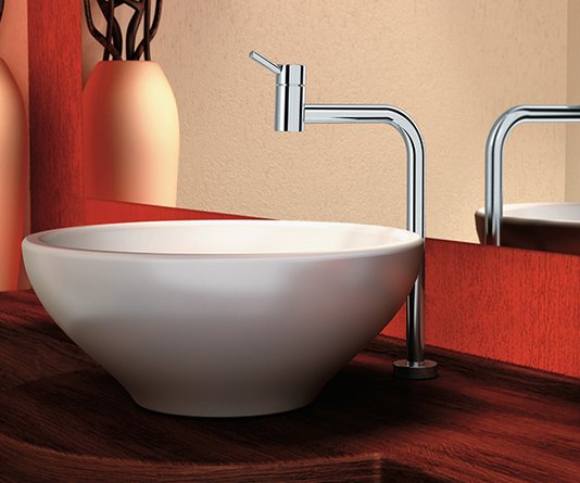 Torneira para Lavatório de Mesa Bica Alta 90° Lóggica cromada 493306 DOCOL