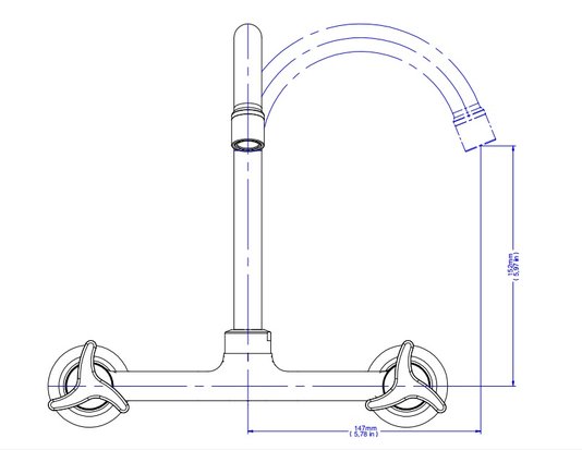Misturador Docol para Cozinha de Parede 1/2" e 3/4" Trio 512506