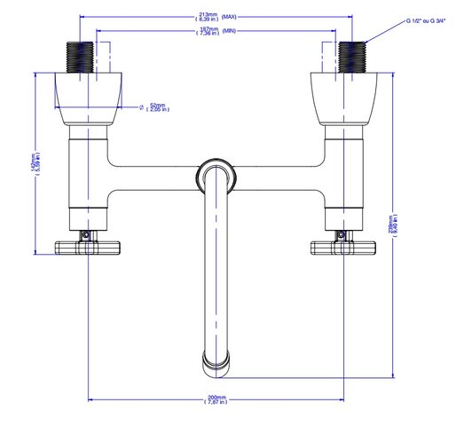 Misturador Docol para Cozinha de Parede 1/2" e 3/4" Trio 512506