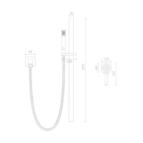 Barra Deslizante com Ducha Para Box e Banheira Cromada -1510ABS RUBINETTOS